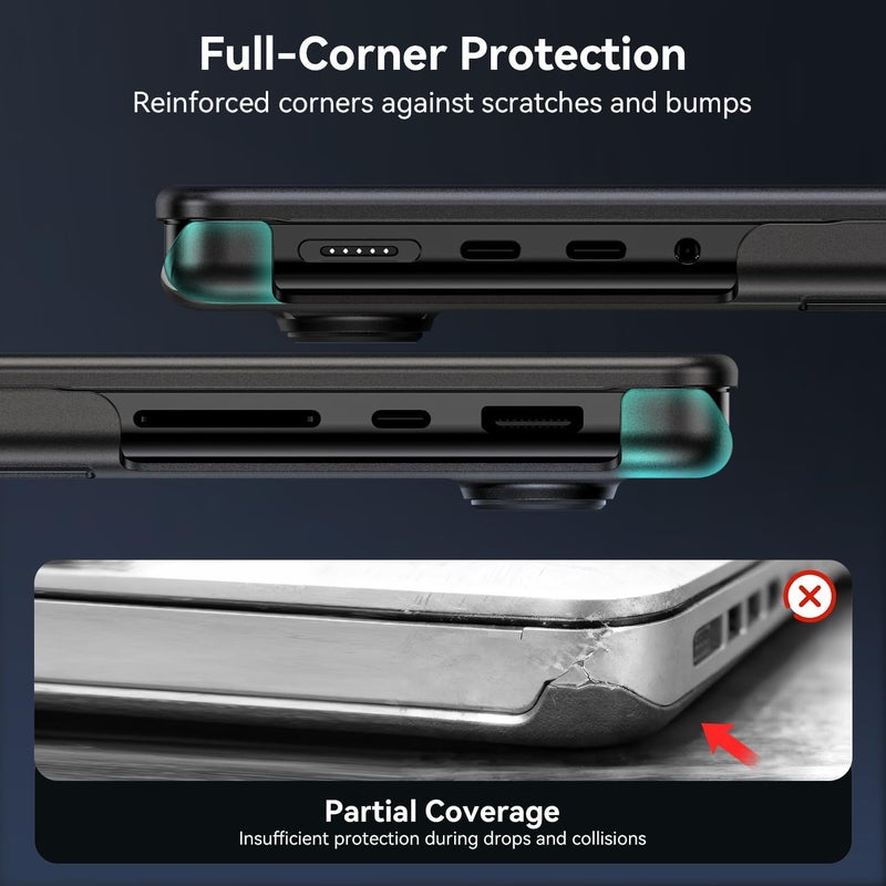 Eoocoo حافظة متوافقة مع ماك بوك برو 14 بوصة M5 2025 2024-2021 M4 M3 M2 M1 برو/ماكس، تشطيب غير لامع مطور، مضادة لبصمات الأصابع، غلاف صلب محمي للكمبيوتر المحمول، أسود فضائي أصلي - Image 1